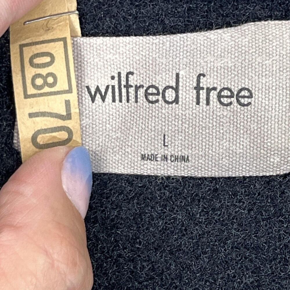 Wilfred Free Sweater Womens Large Black V Neck Knit Pullover Minimalist Capsule - Picture 4 of 7
